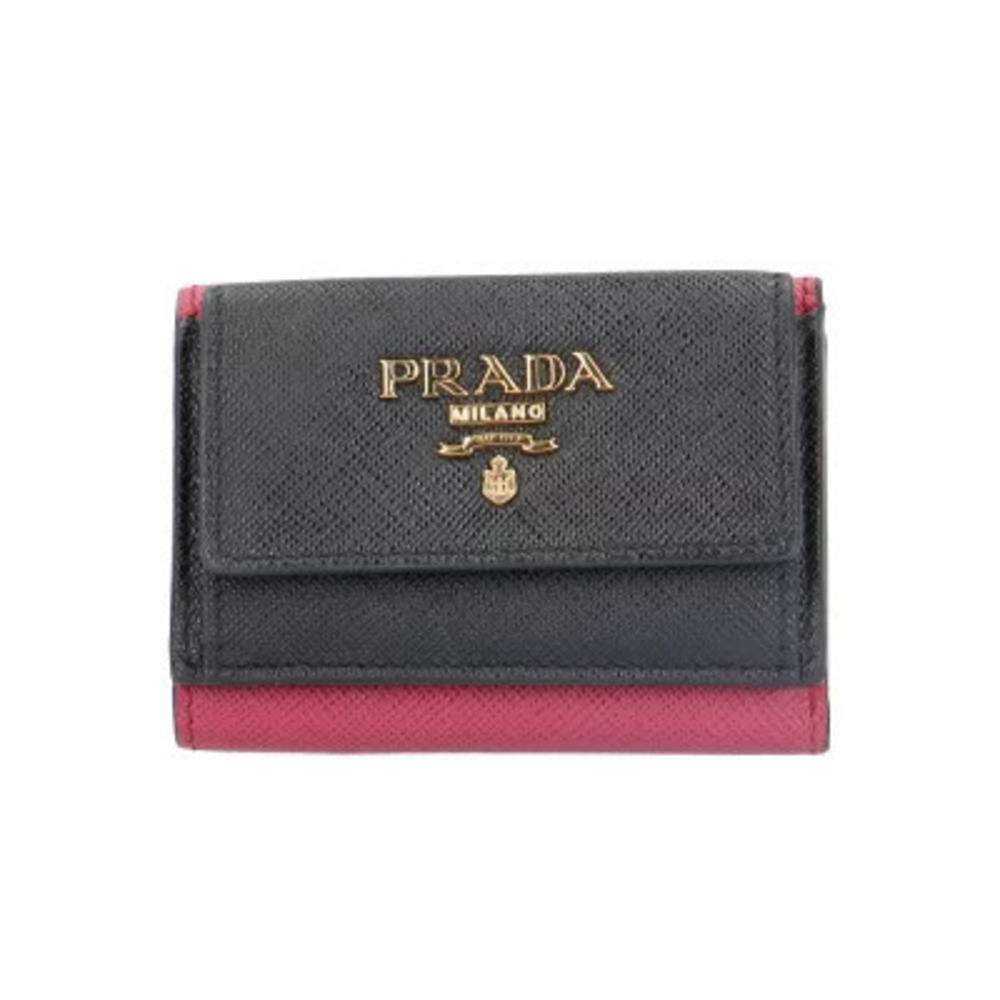 Prada Saffiano Tri fold Wallet Leather